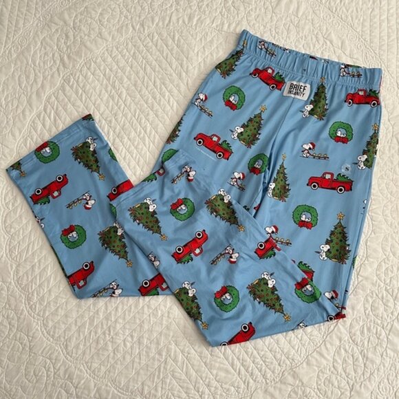 Brief Insanity Snoopy Peanuts Christmas Tree Pajama Lounge Pants Holiday Small - Picture 10 of 10